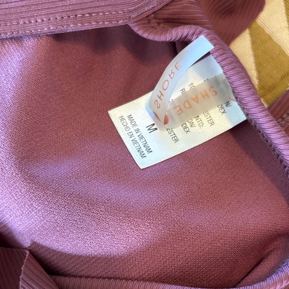 Shade & Shore Mauve Ribbed Ruffle Bikini Set - Picture 2 of 3